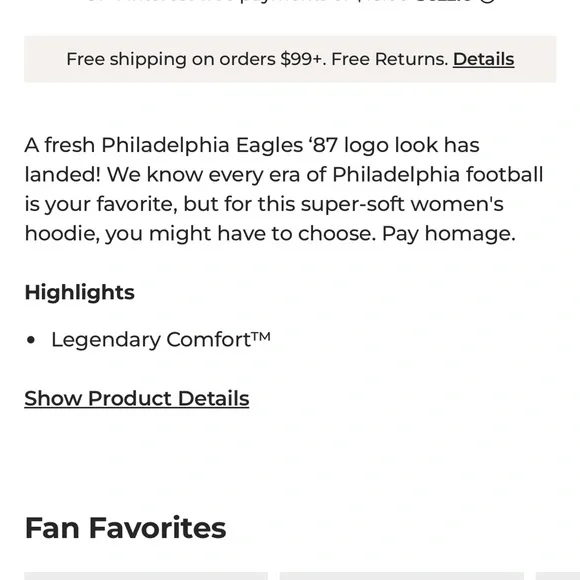 Homage Philadelphia Eagles Women's Philadelphia Eagles '87 Hoodie NFL hoodie - Picture 2 of 7